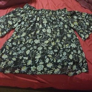 Torrid floral off shoulder blouse